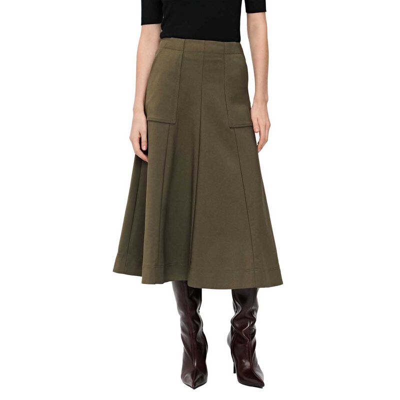 Veronika Maine European Stretch Cotton Midi Skirt image number 0